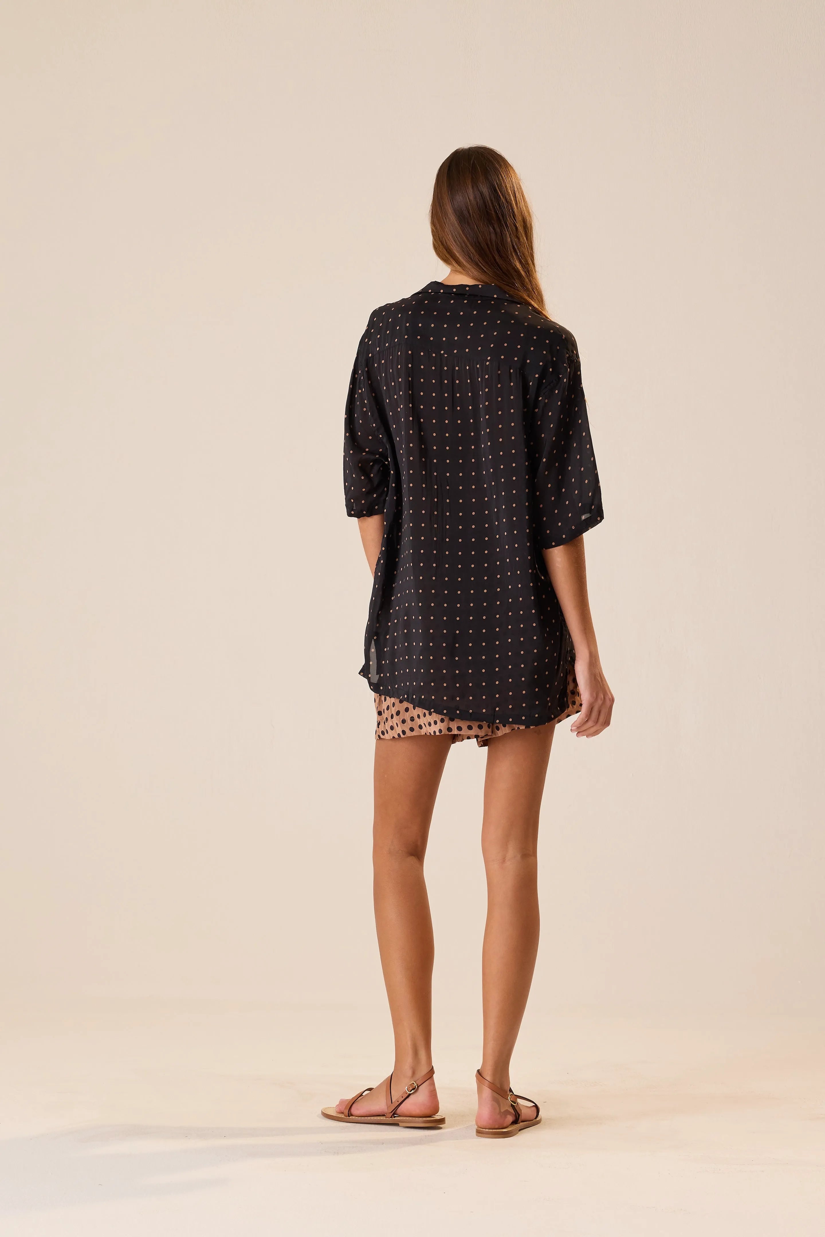 PETITE POLKA DOT BLACK & TAN