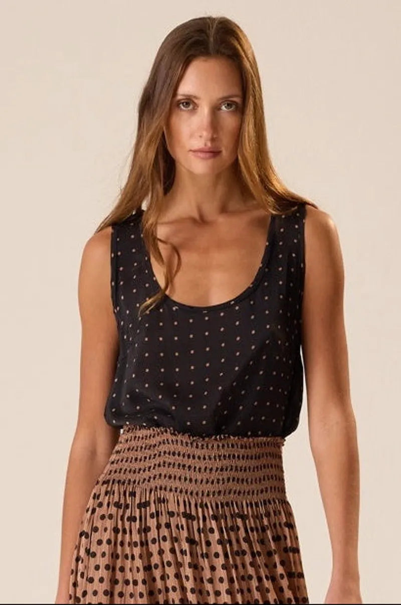 PETITE POLKA DOT BLACK & TAN