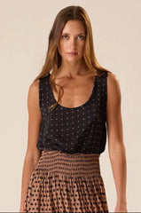 PETITE POLKA DOT BLACK & TAN