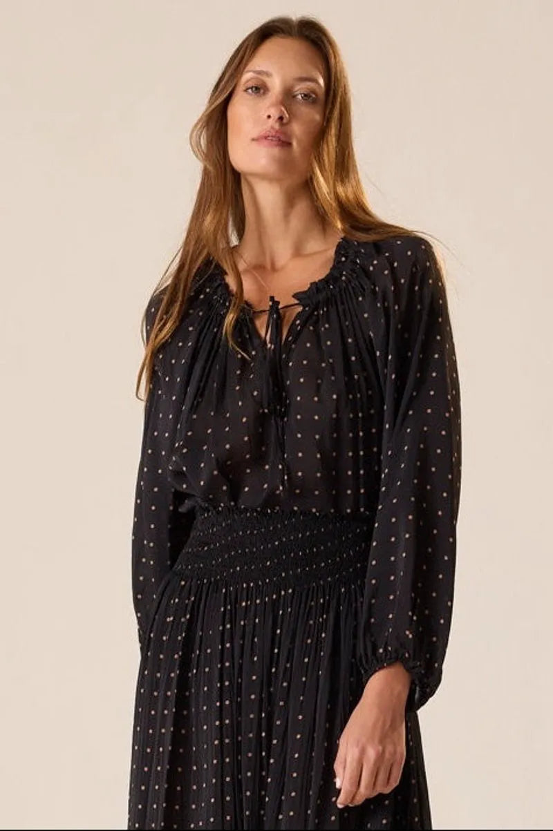 PETITE POLKA DOT BLACK & TAN