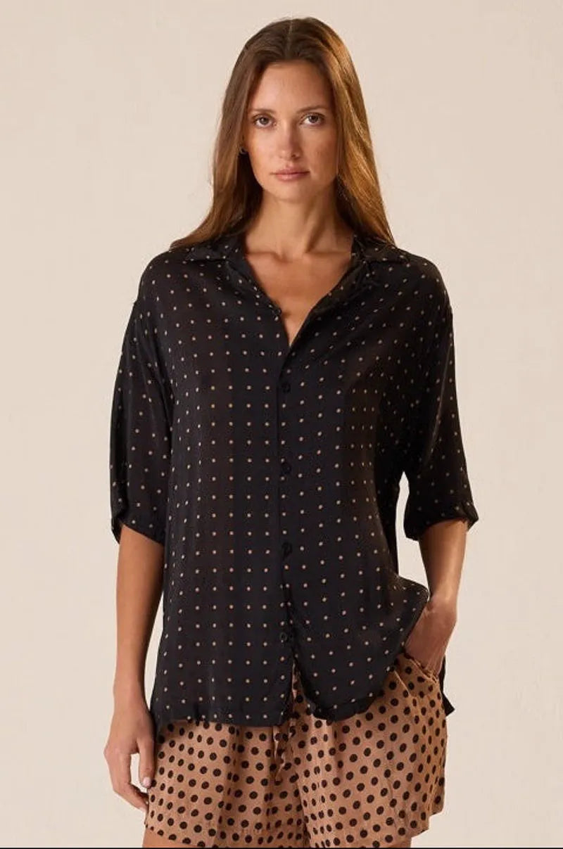 PETITE POLKA DOT BLACK & TAN