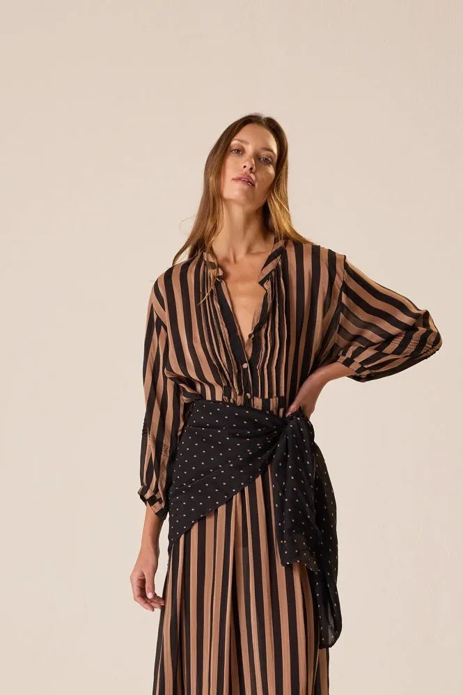PETITE POLKA DOT BLACK & TAN
