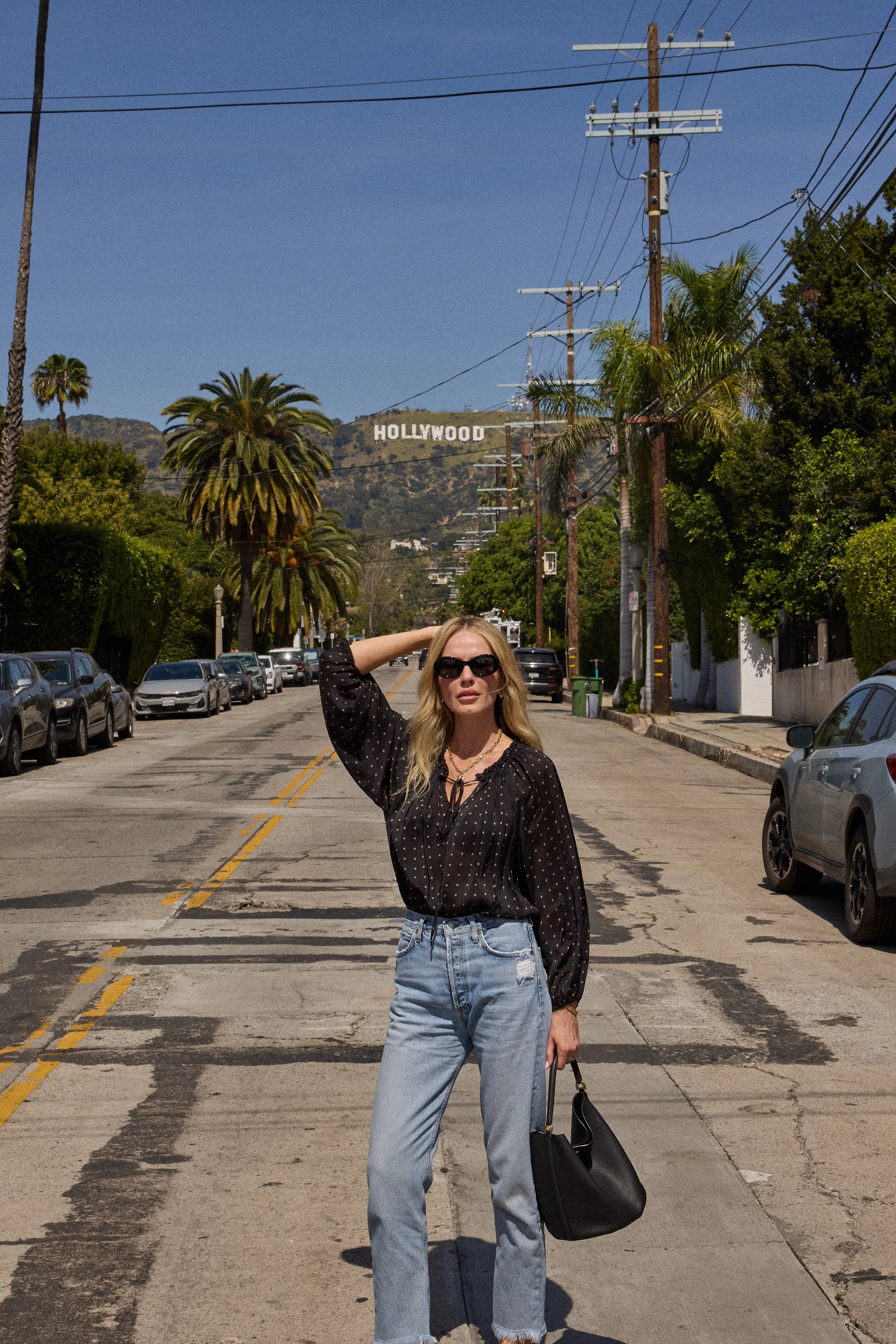 PETITE POLKA DOT BLACK & TAN