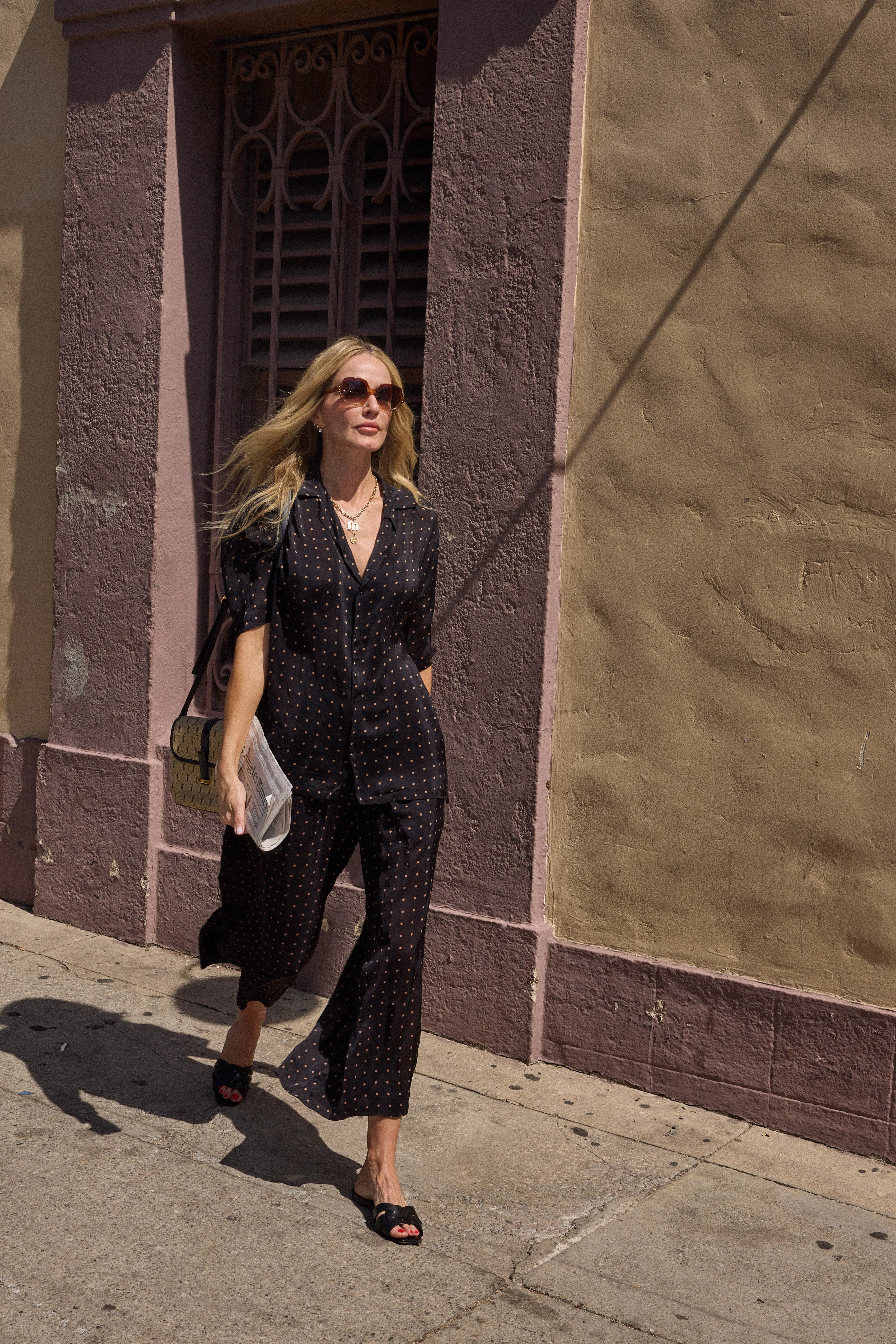 PETITE POLKA DOT BLACK & TAN