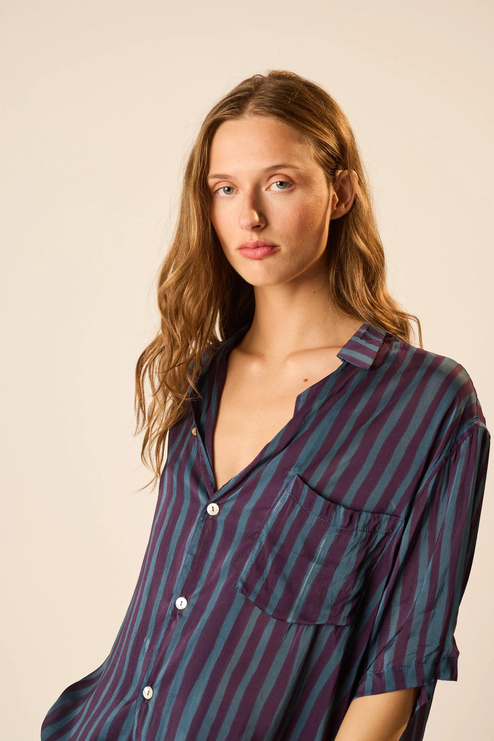 PETITE STRIPE PETROLEUM
