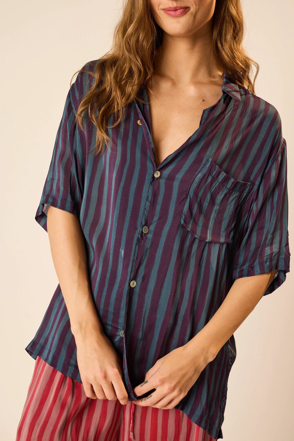 PETITE STRIPE PETROLEUM