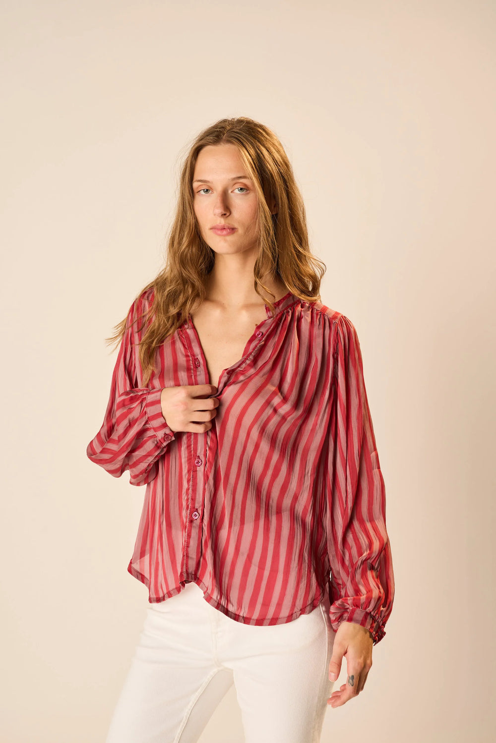 PETITE STRIPE RHUBARB