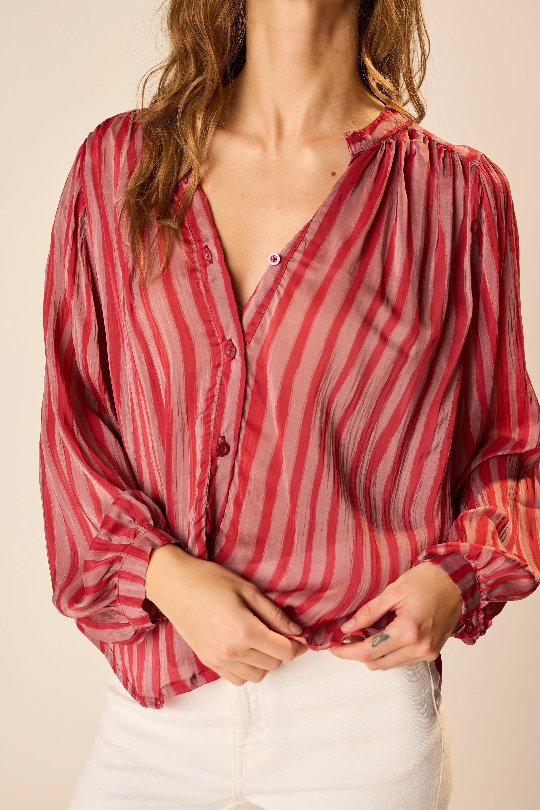 PETITE STRIPE RHUBARB
