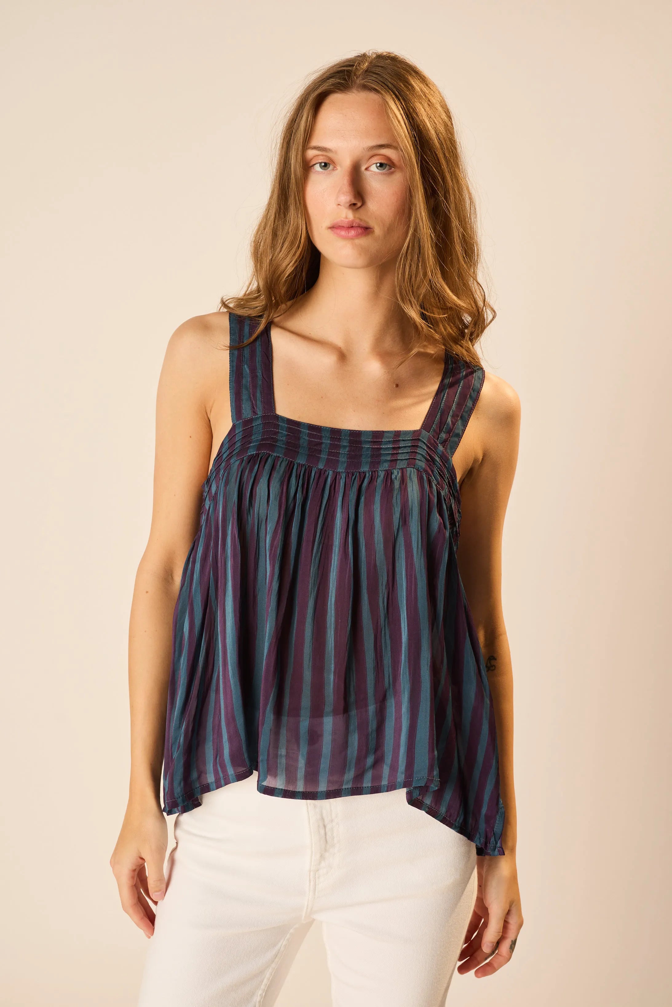 PETITE STRIPE PETROLEUM