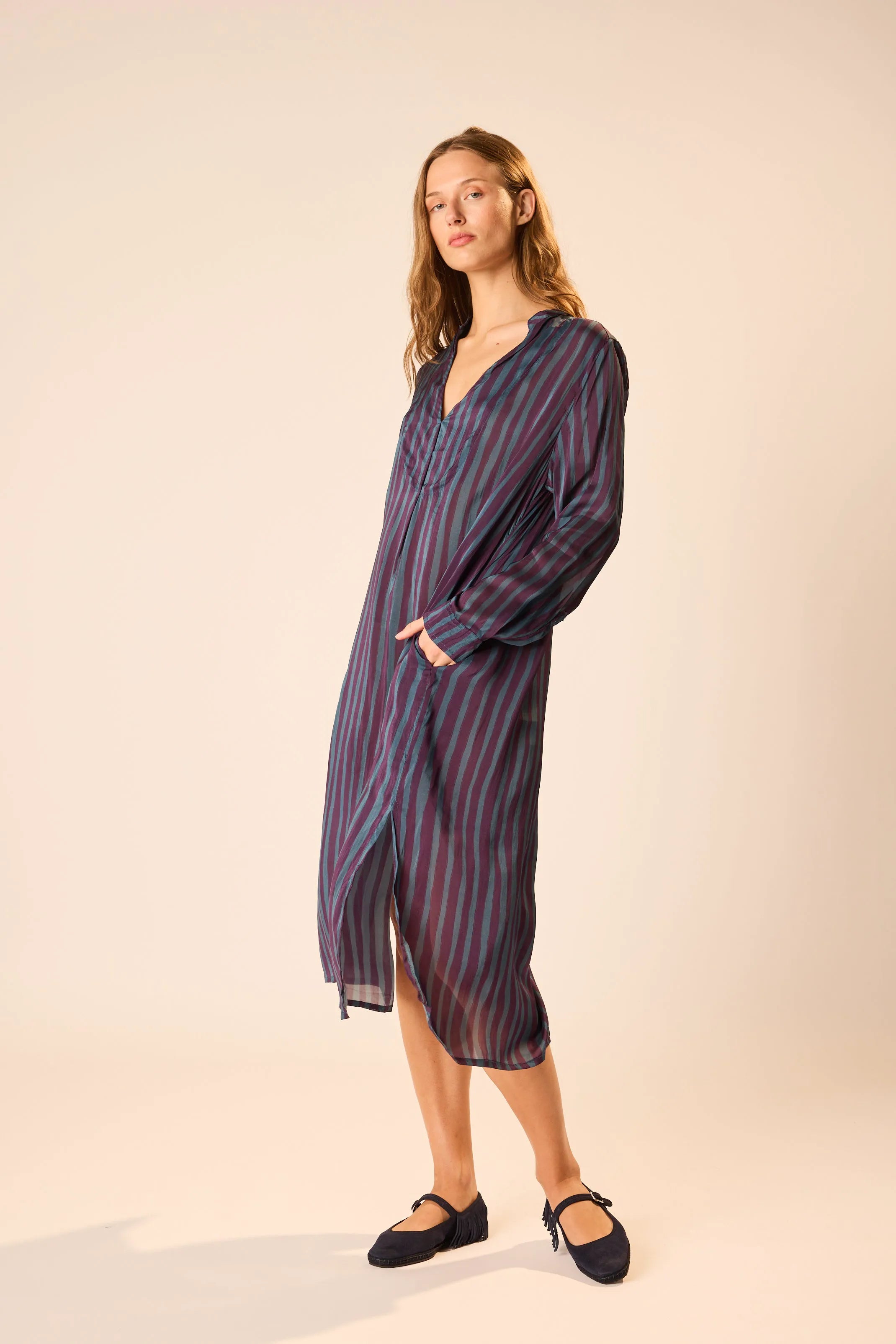 PETITE STRIPE PETROLEUM