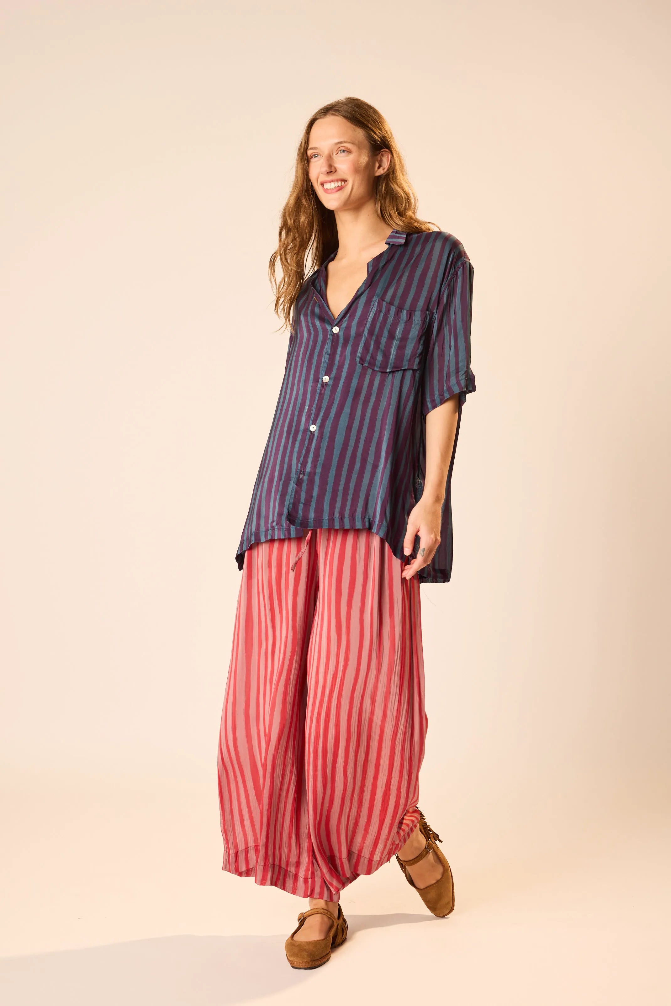 PETITE STRIPE PETROLEUM