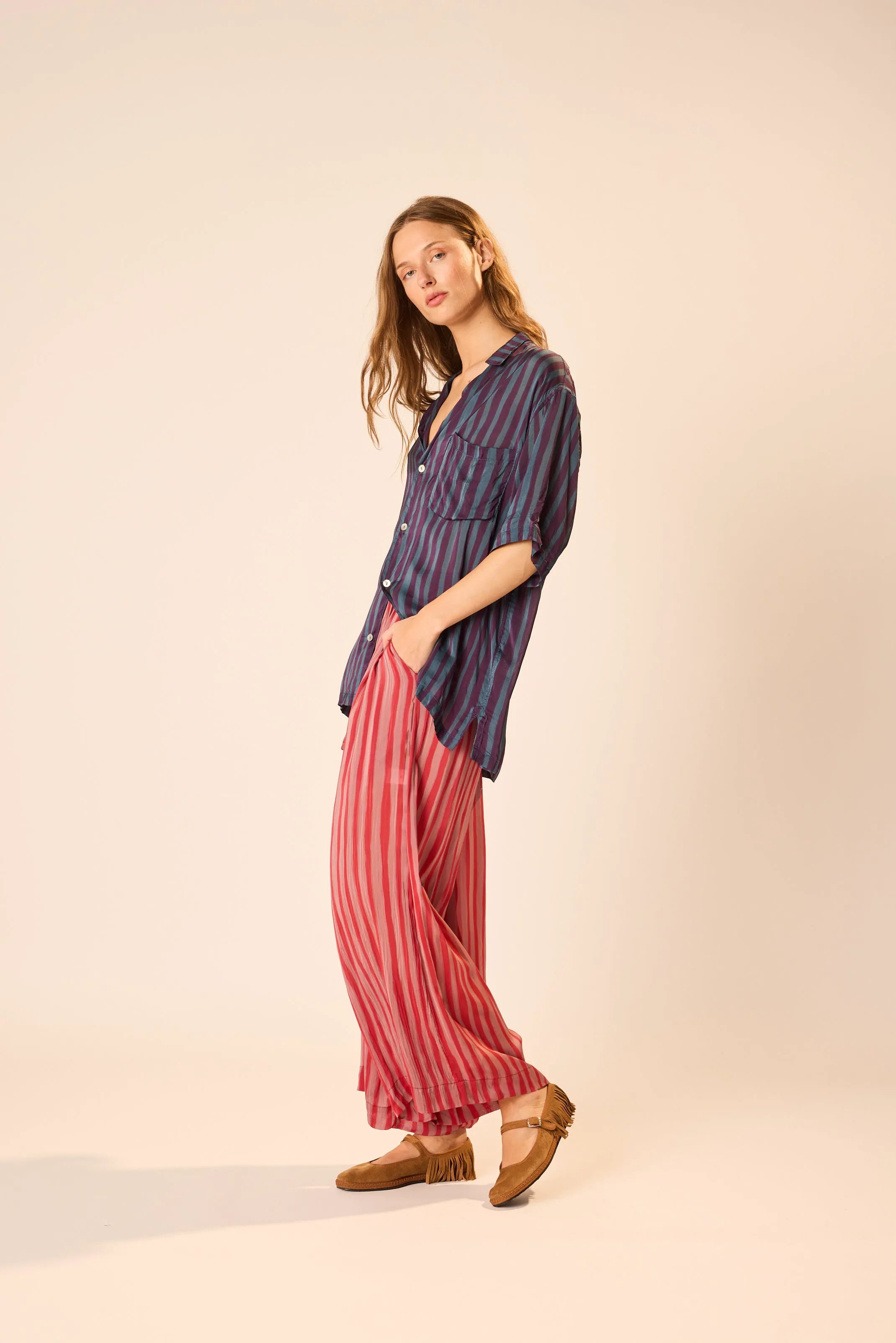 PETITE STRIPE PETROLEUM