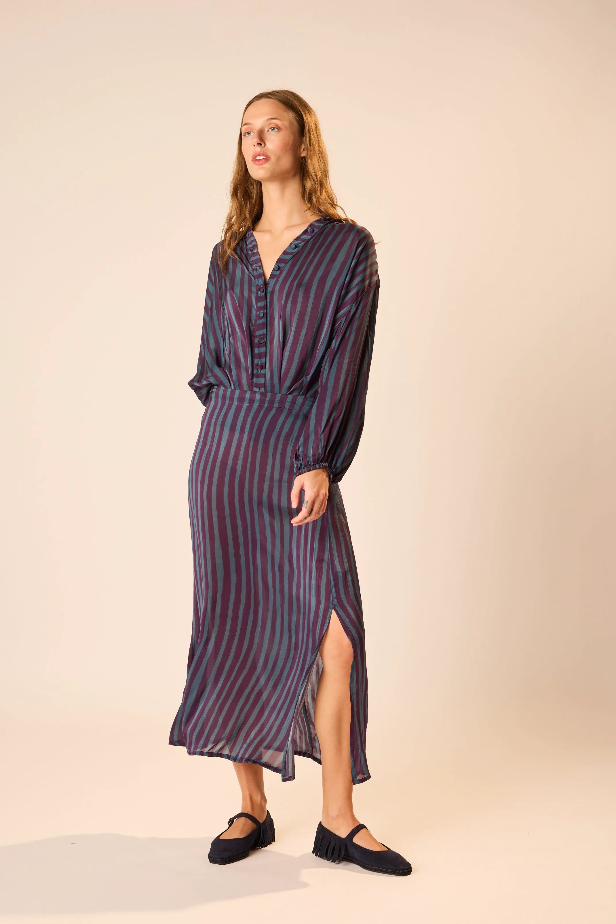 PETITE STRIPE PETROLEUM