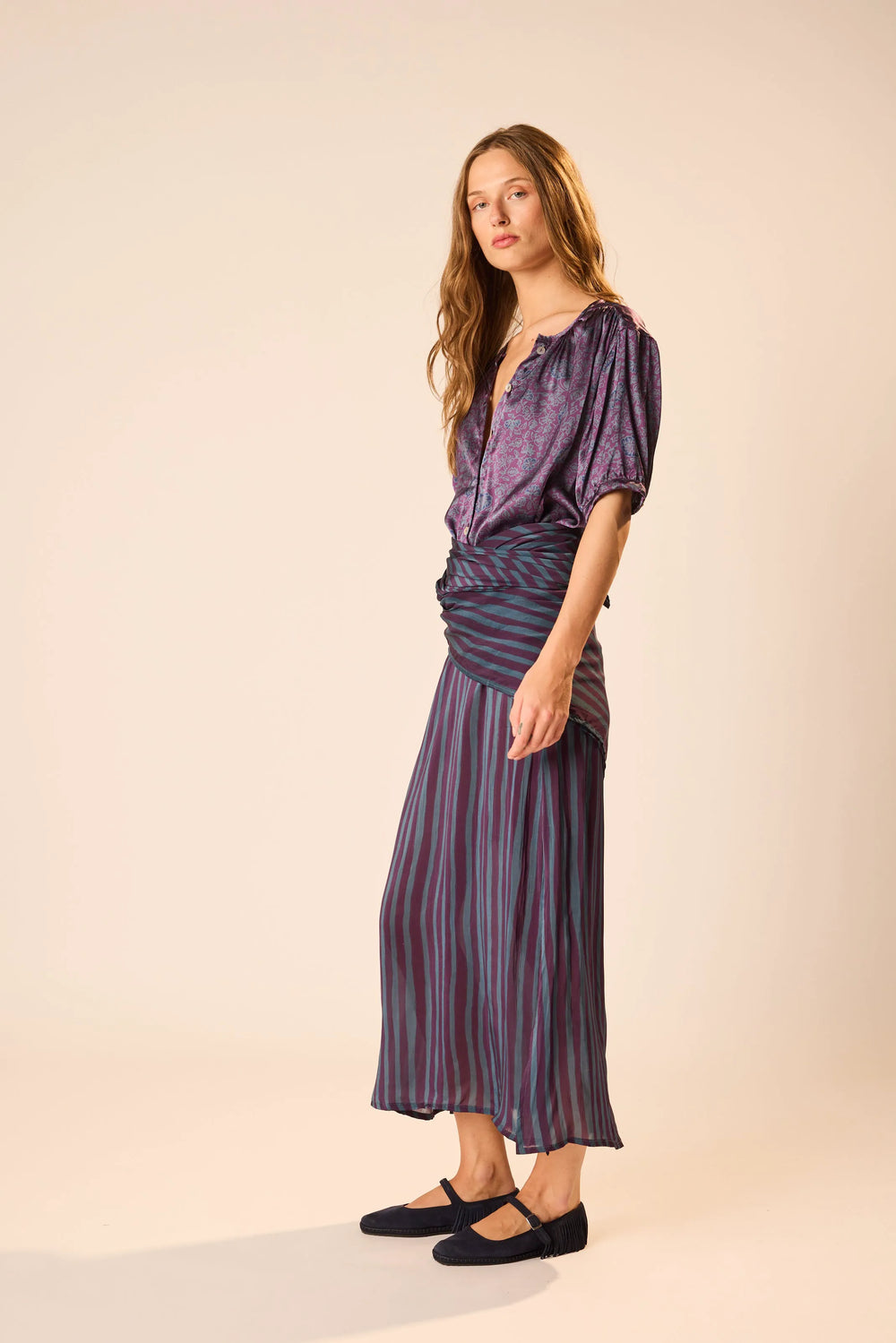 PETITE STRIPE PETROLEUM