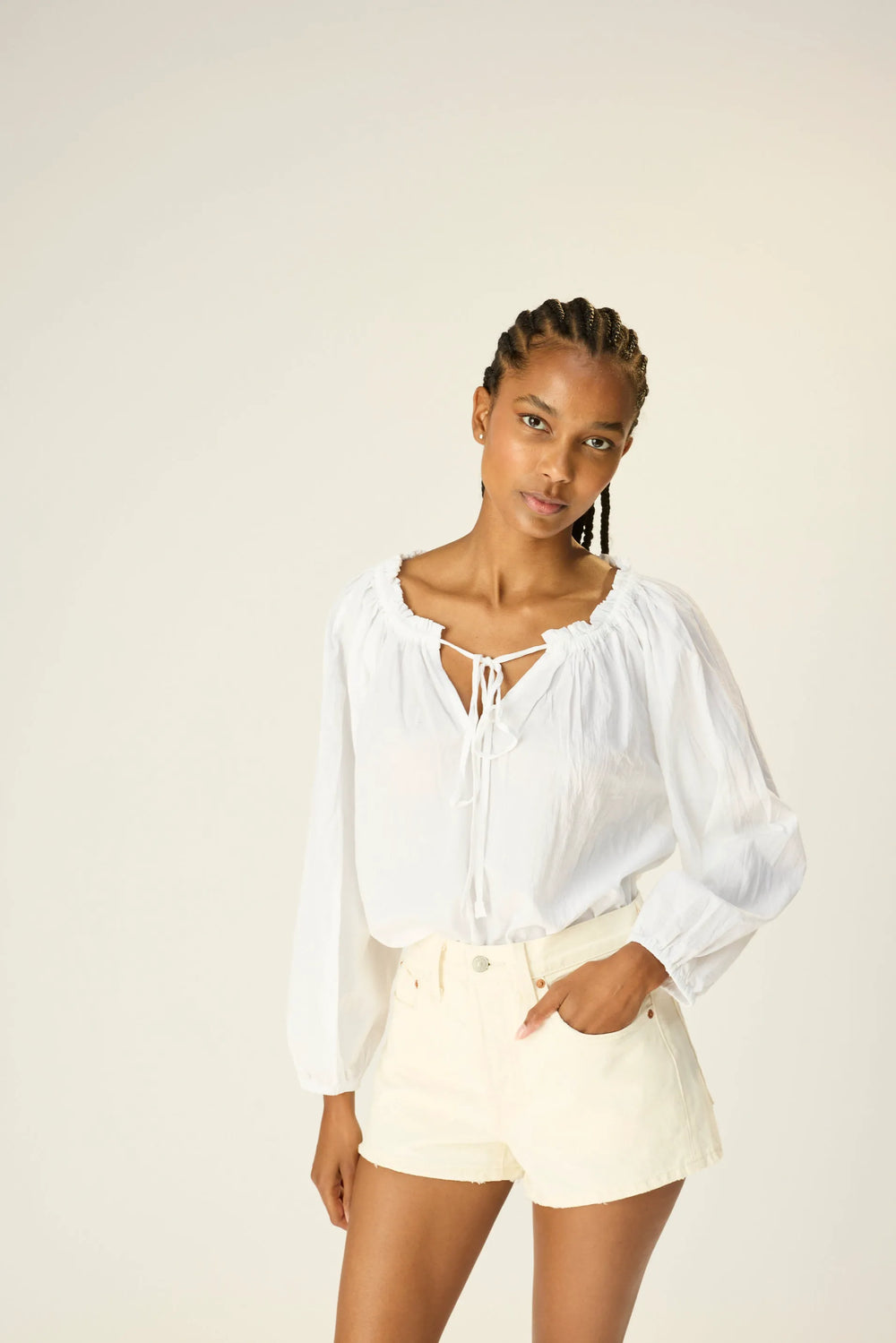 WHITE FLAT COTTON