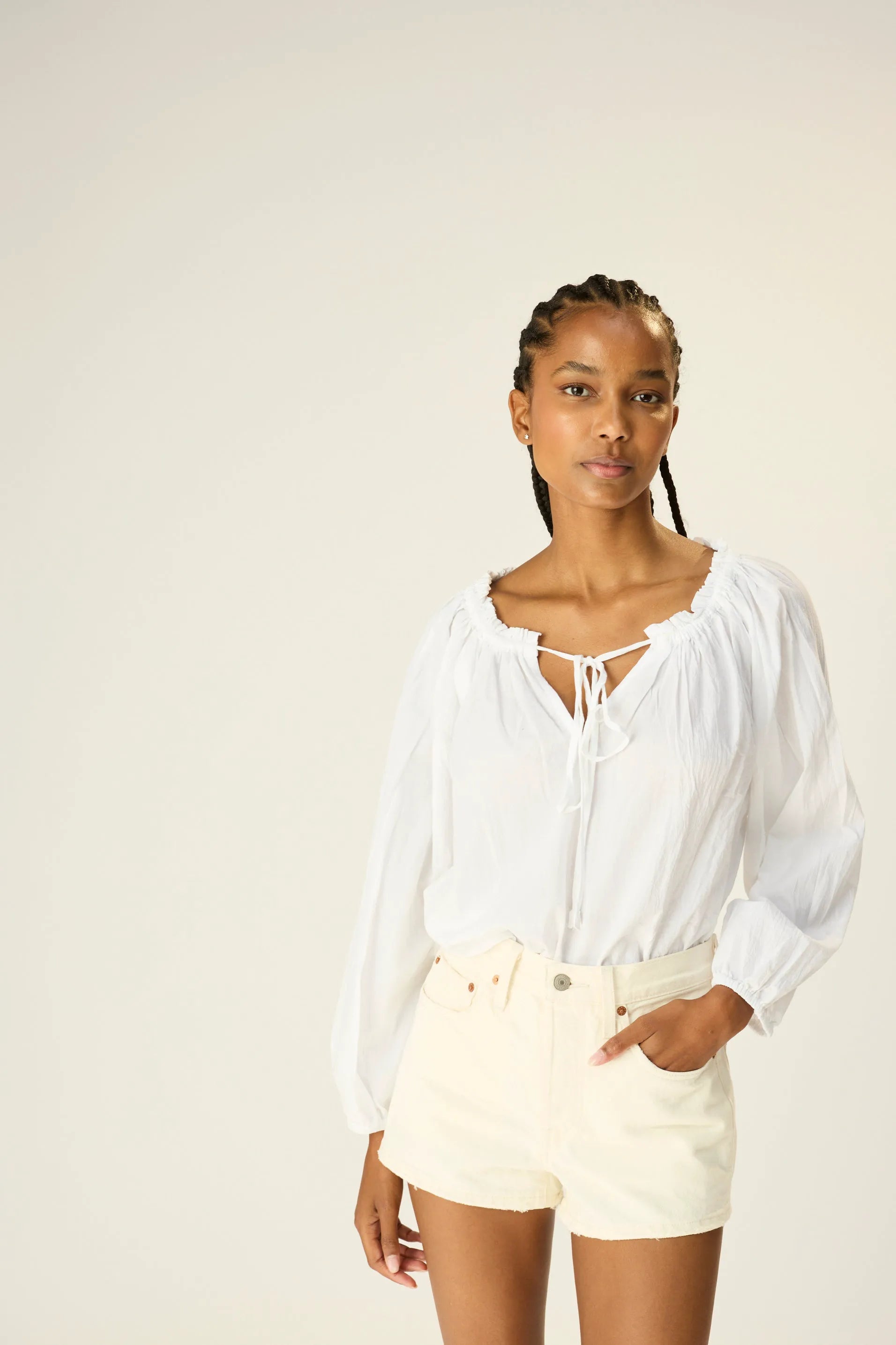 WHITE FLAT COTTON
