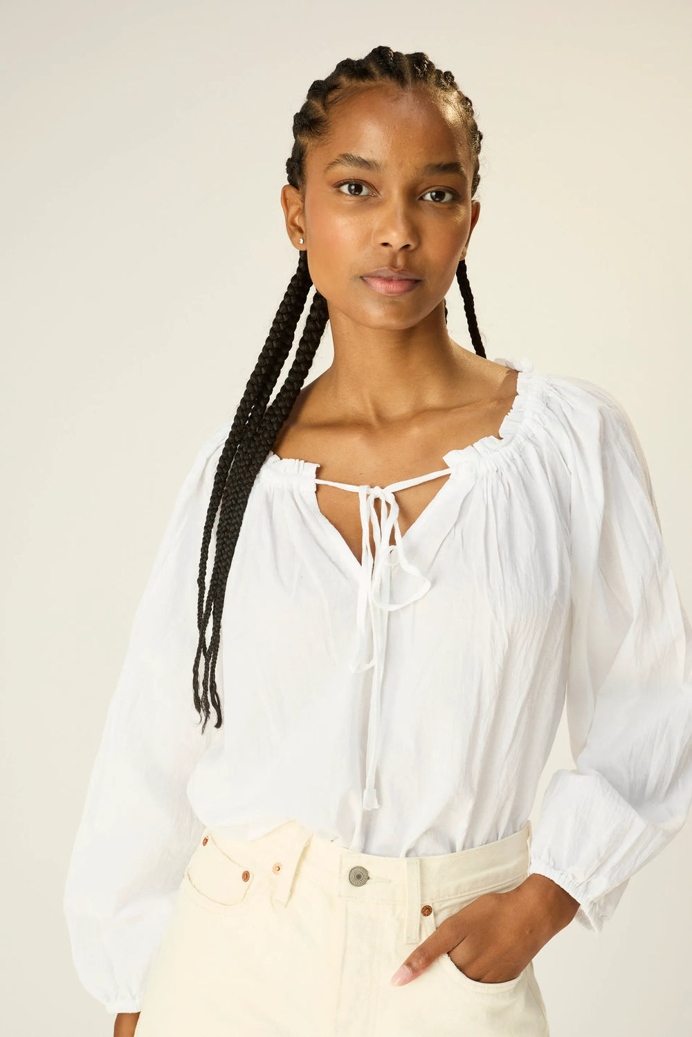 WHITE FLAT COTTON