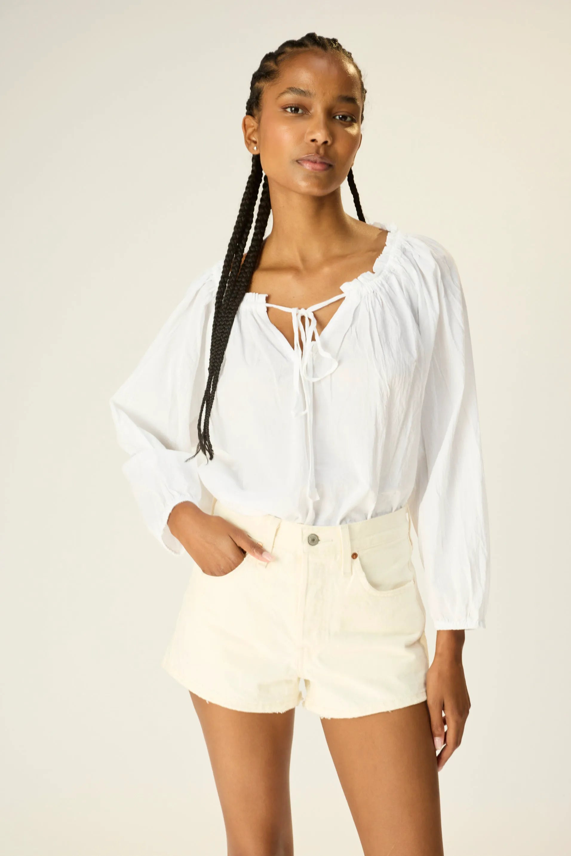 WHITE FLAT COTTON
