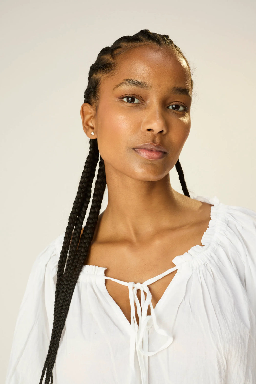 WHITE FLAT COTTON