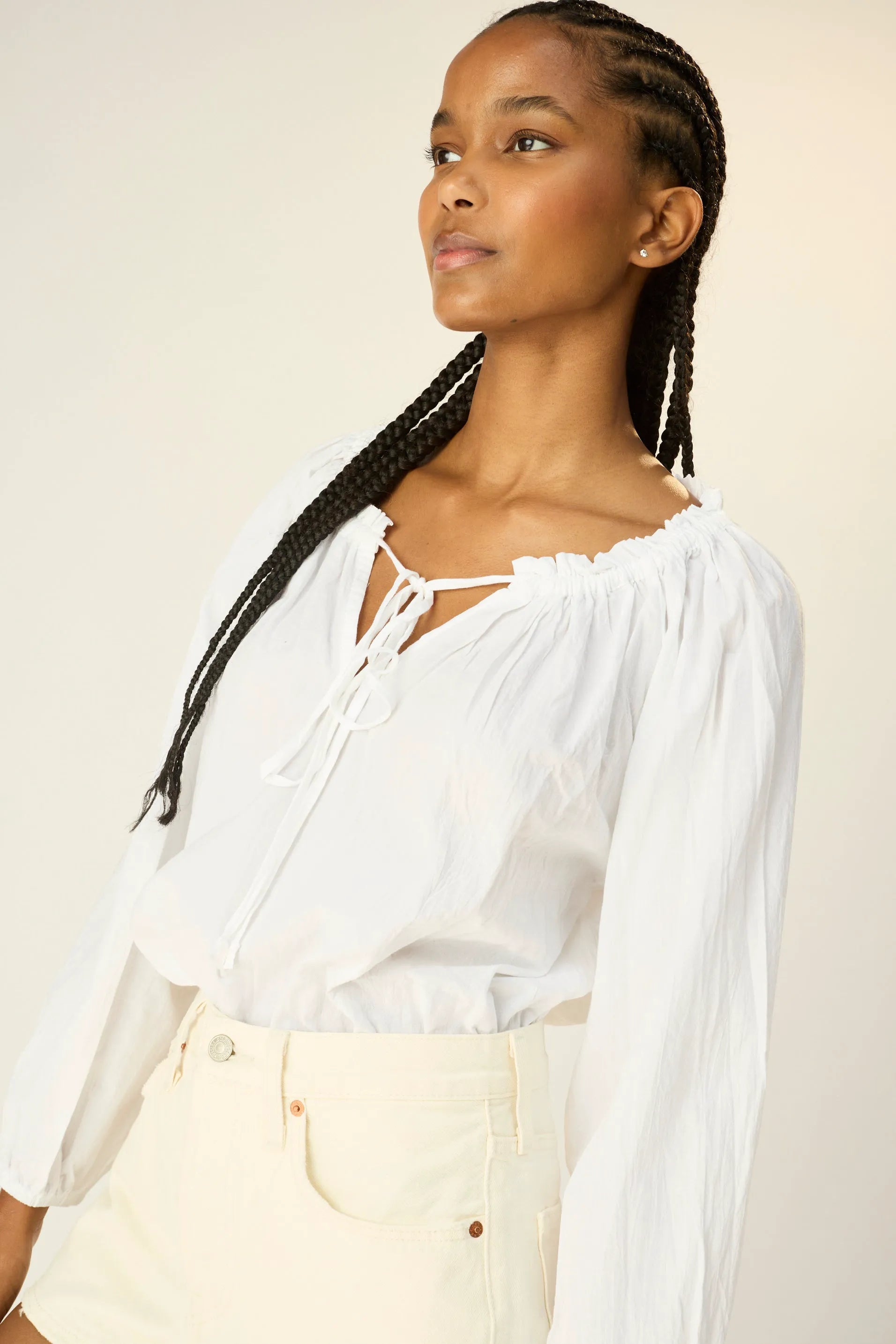 WHITE FLAT COTTON