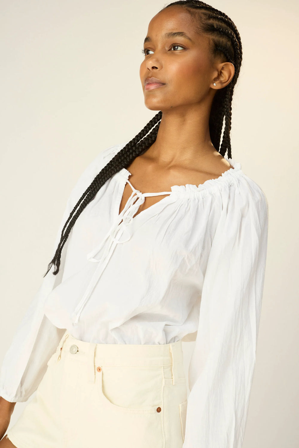 WHITE FLAT COTTON