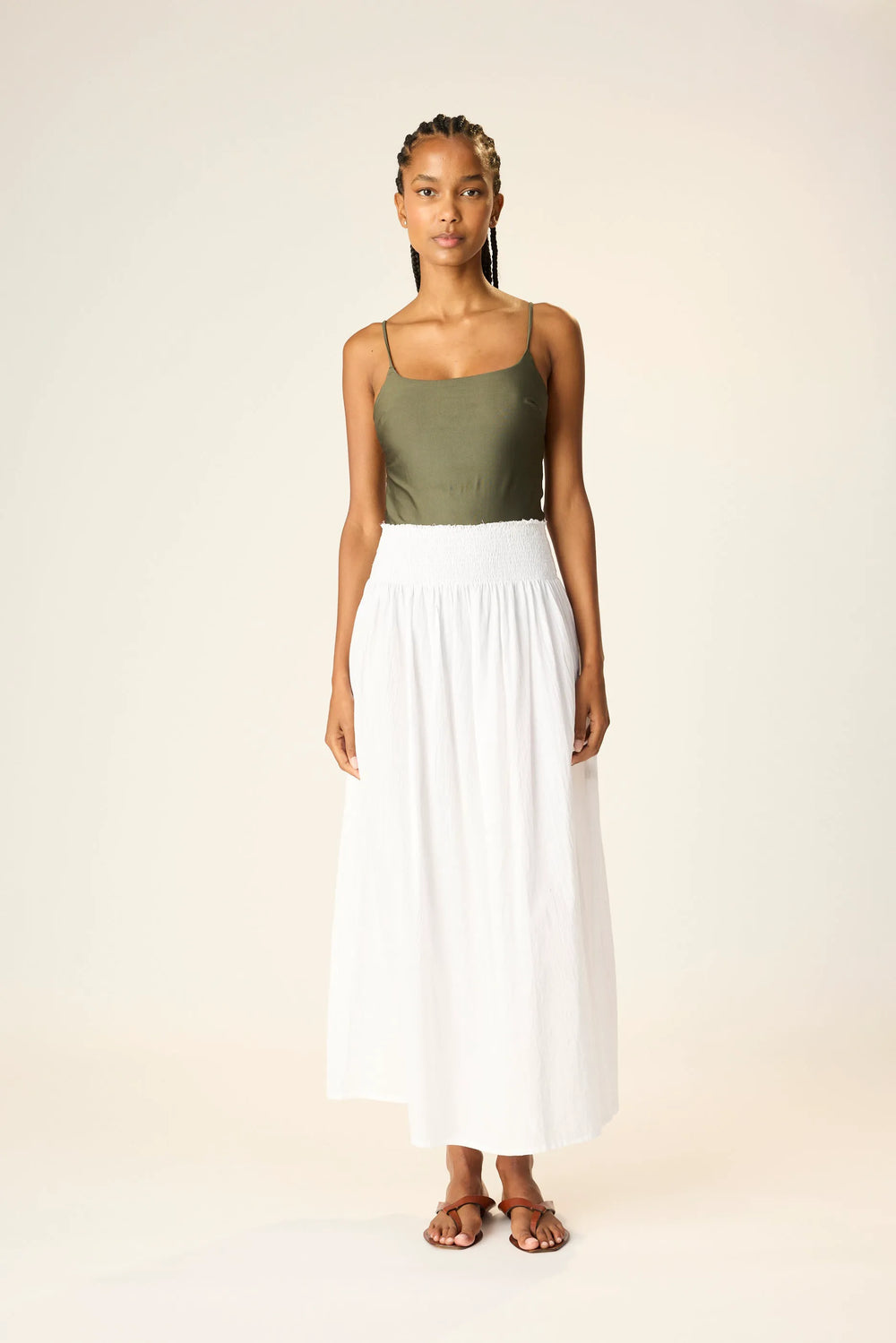 WHITE FLAT COTTON