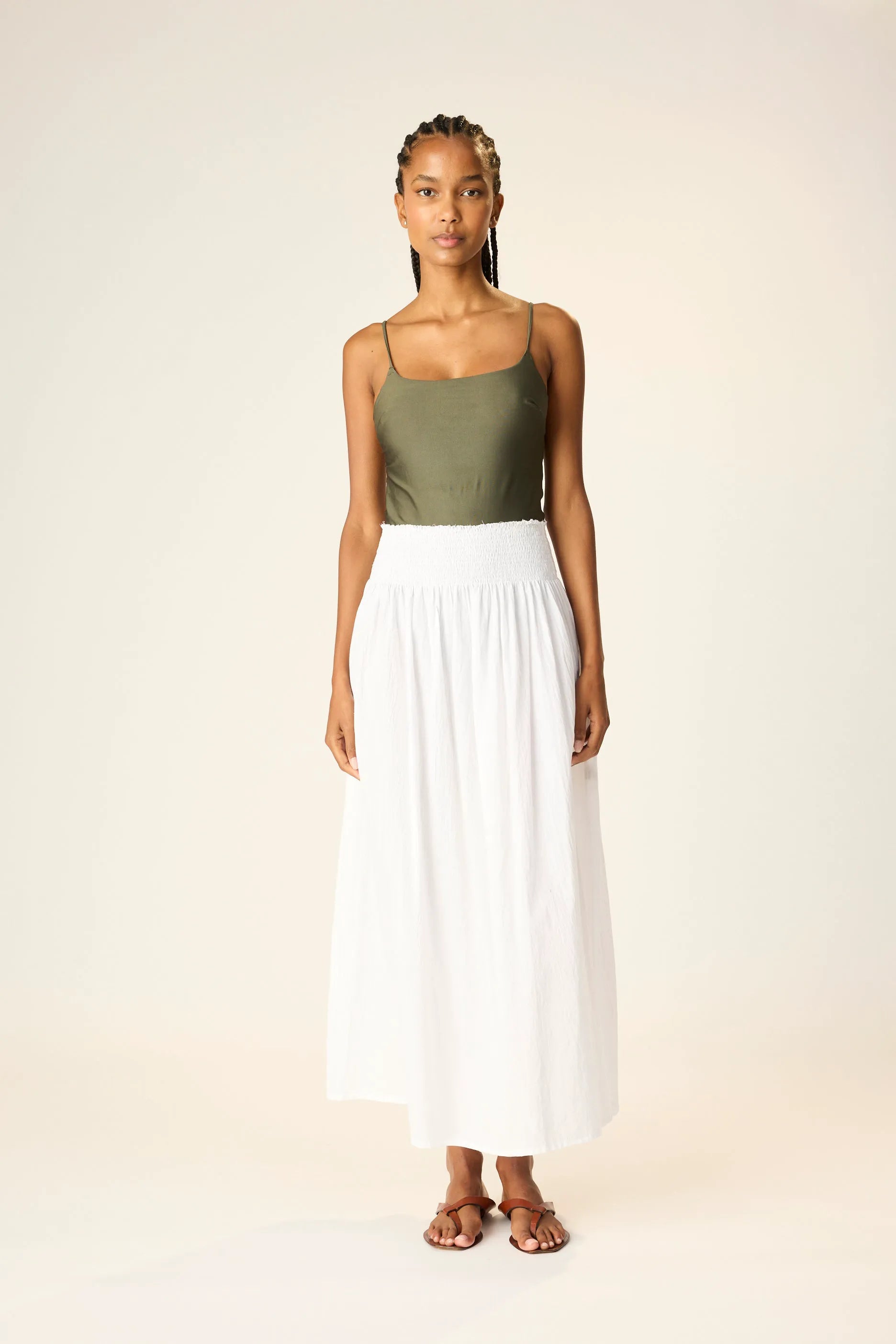 WHITE FLAT COTTON