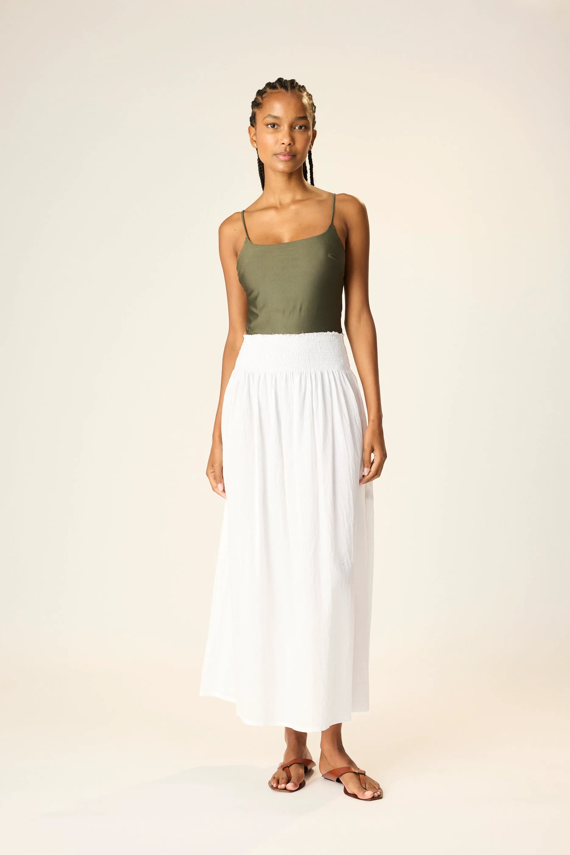 WHITE FLAT COTTON