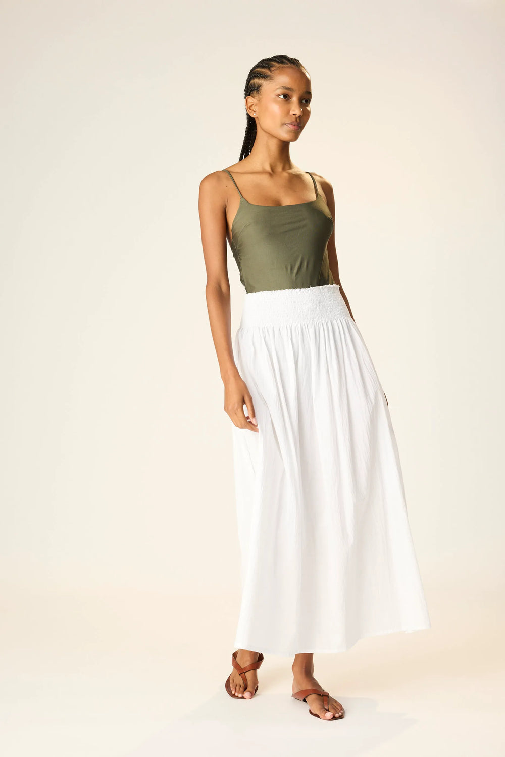WHITE FLAT COTTON