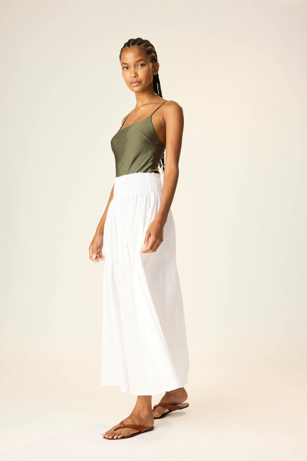 WHITE FLAT COTTON