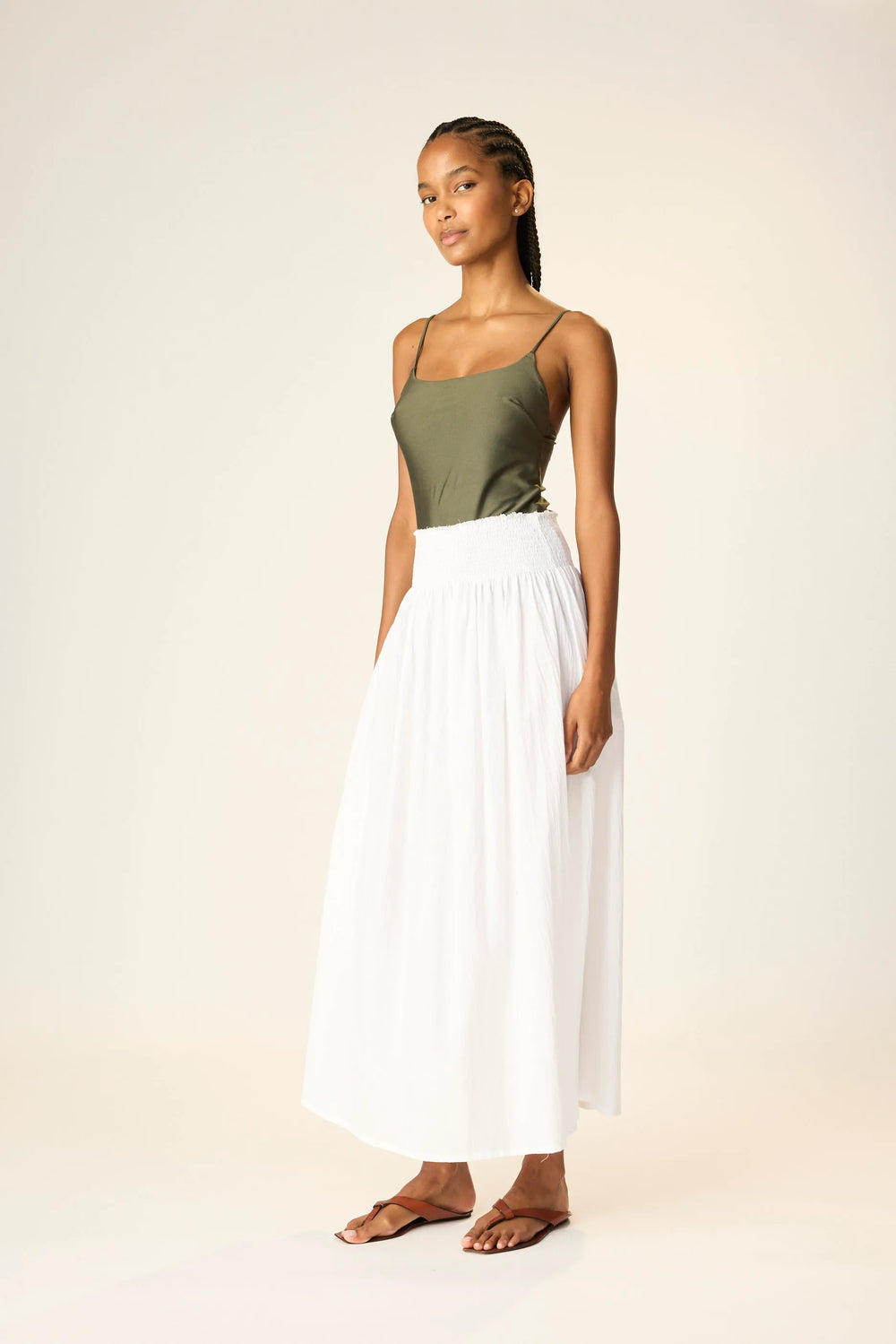 WHITE FLAT COTTON