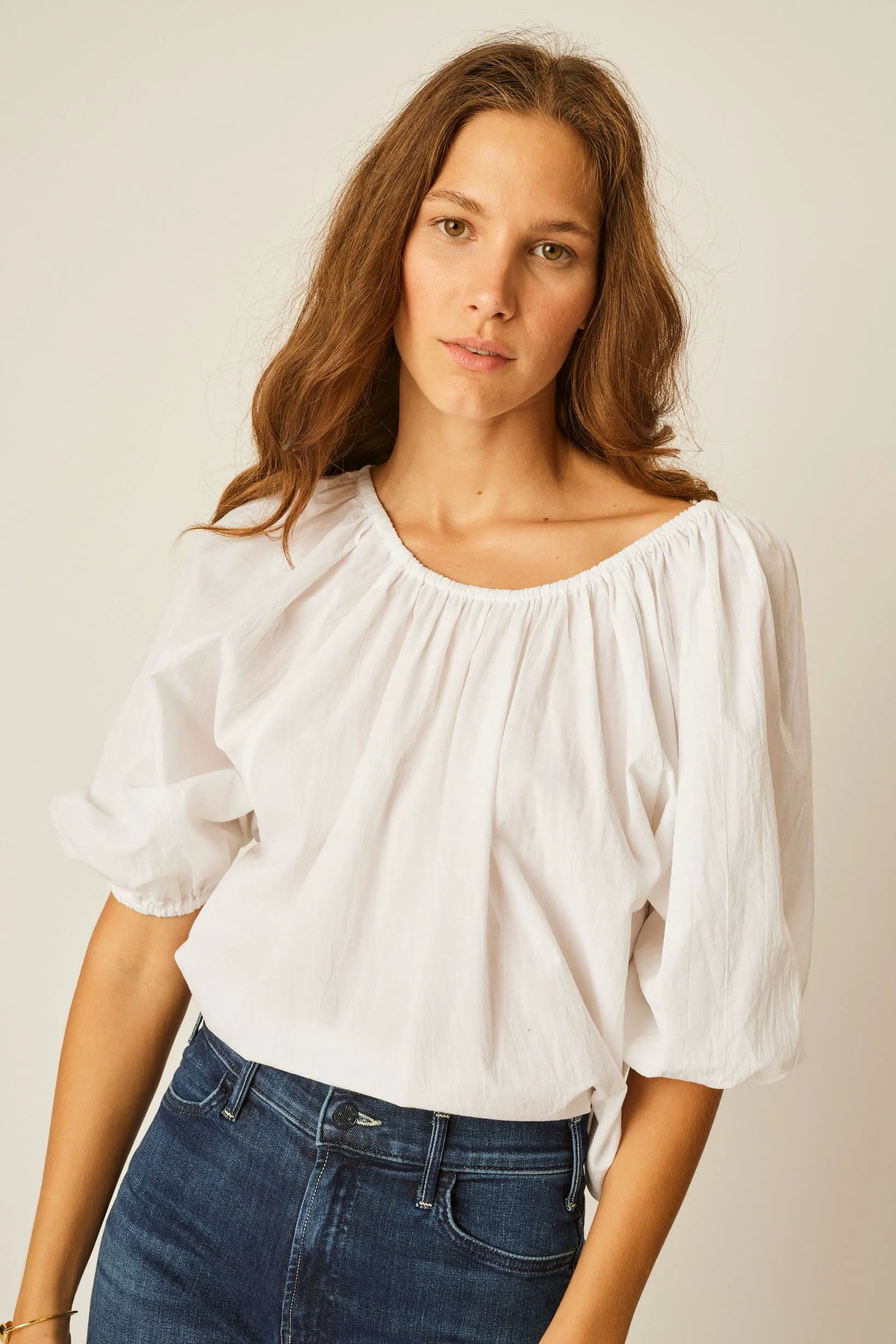 WHITE FLAT COTTON