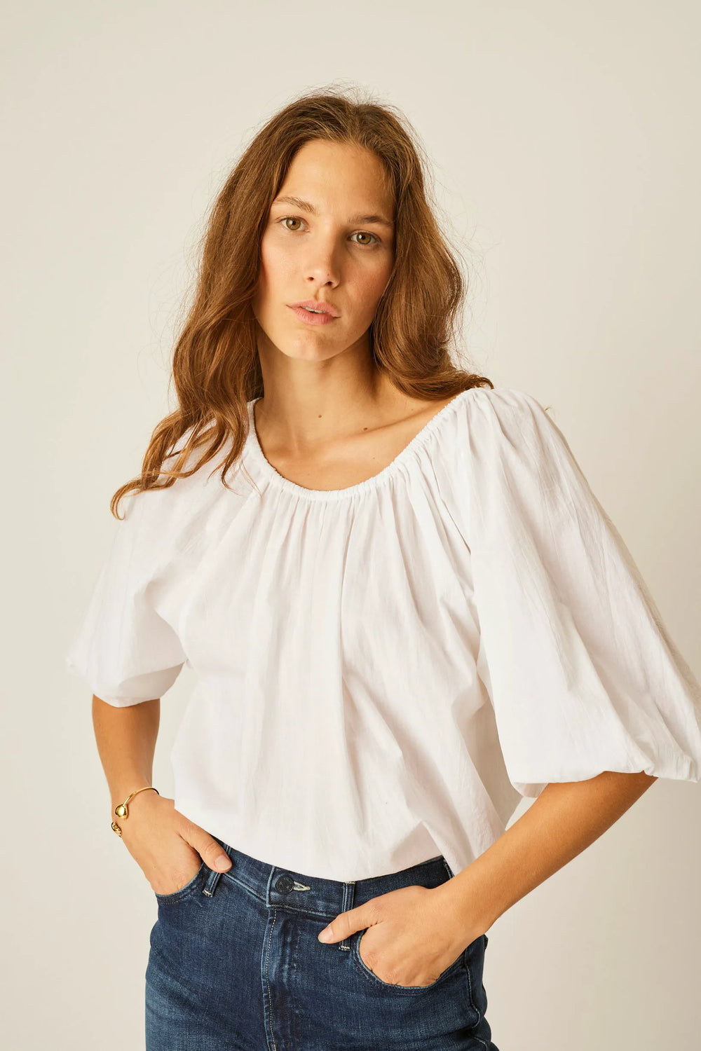 WHITE FLAT COTTON