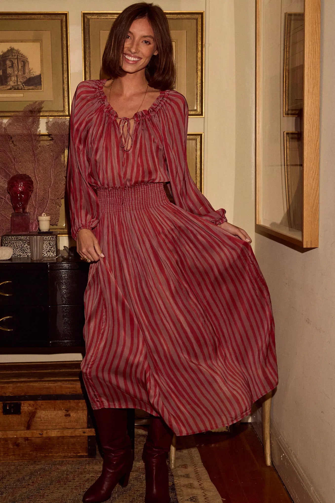 PETITE STRIPE RHUBARB